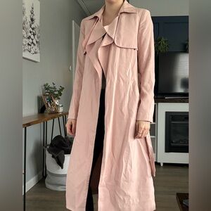 Banana Republic Dusty Pink Long Trench Coat